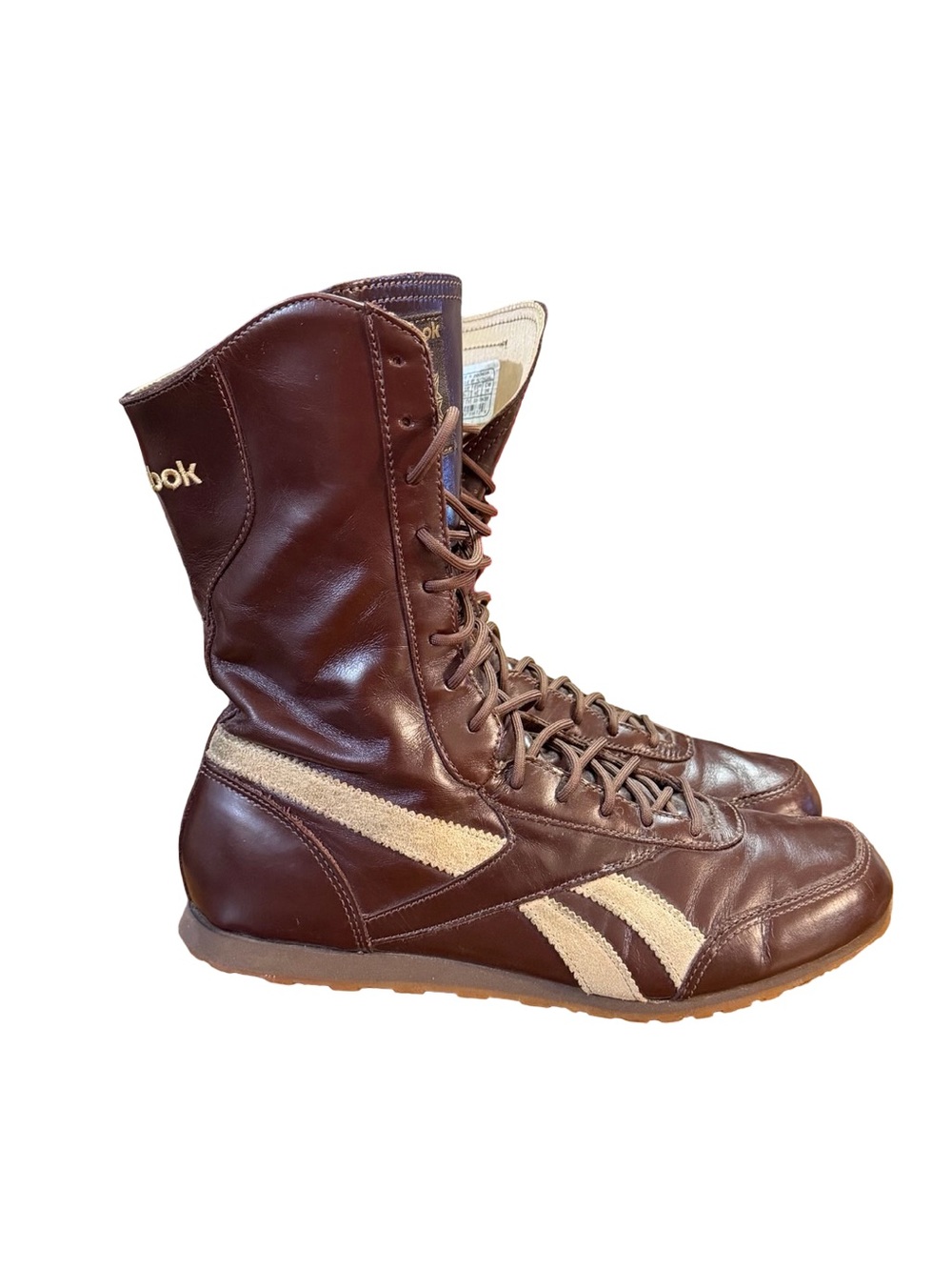 Reebok Leather Boxing Boots/High-Top Wrestling Shoes Women’s Size 9 Brown/Tan